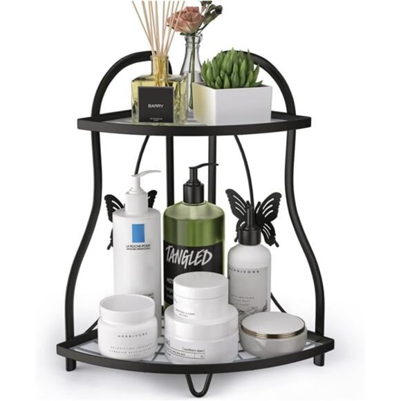 Corner Bathroom Sink Organizer Countertop Shelf, Kitchen Corner Spice Rack - Picture 4 of 7